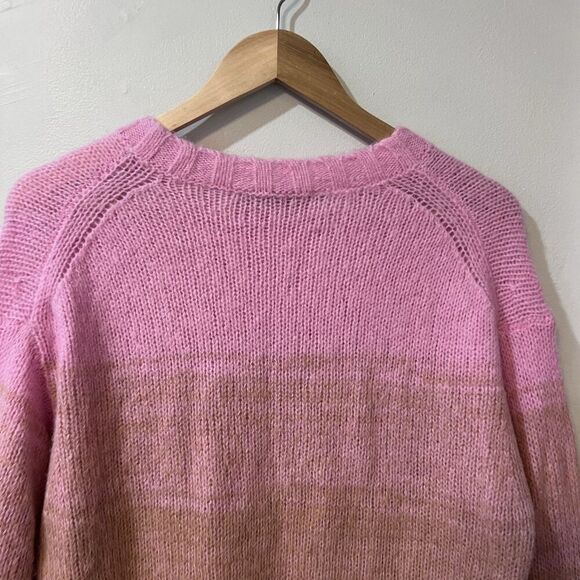 Everlane Ladies Gradient Alpaca Crew Neck Sweater Bubble Gum Pink Brown Small S - Picture 6 of 10